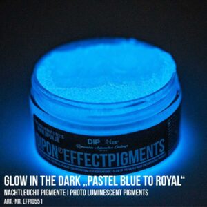 Nachtleuchtpigmente - Glow in the Dark, Pastel Blue to Royal